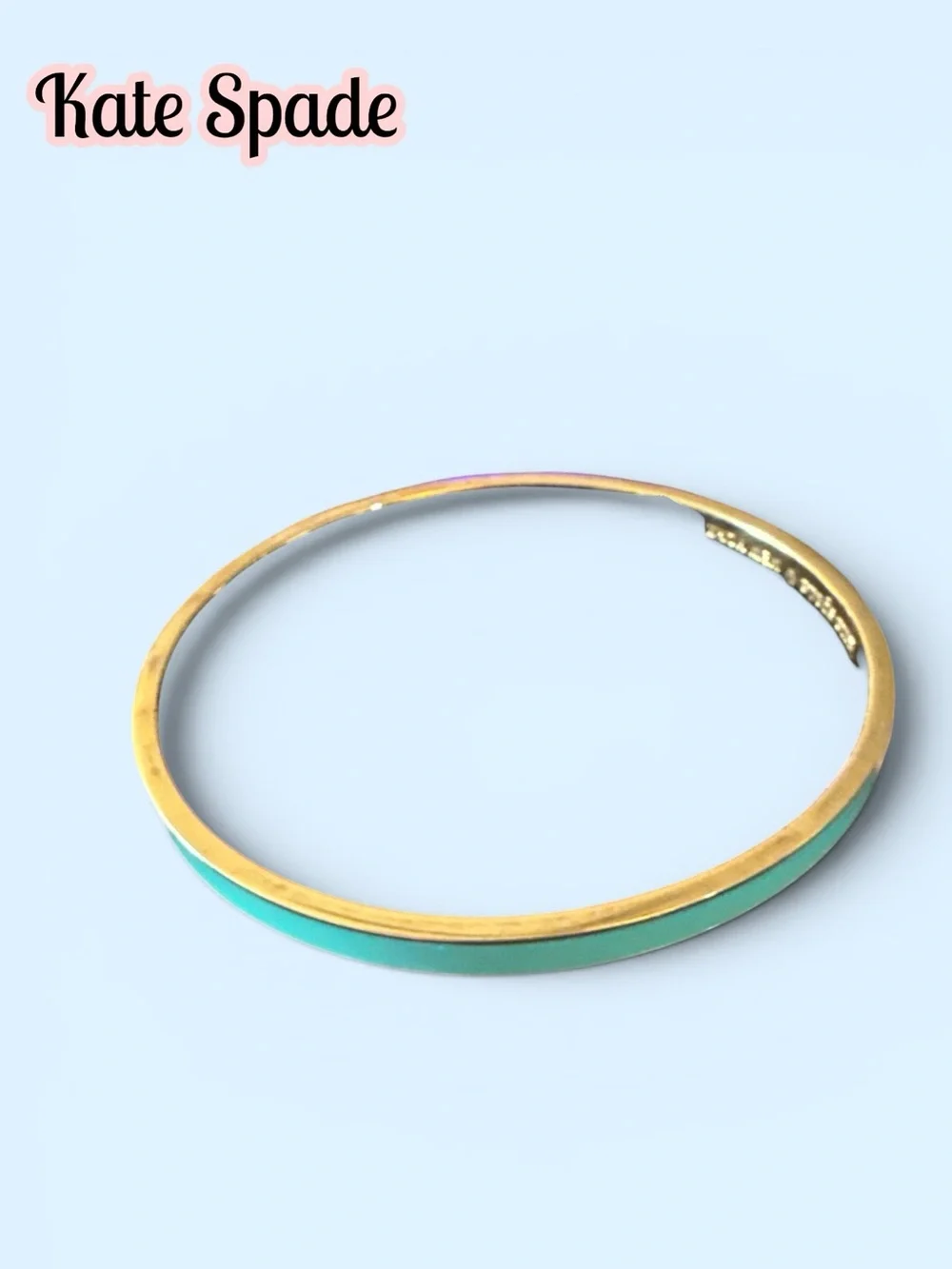 Kate Spade New York Turquoise Enamel Gold Tone Bangle Bracelet - Picture 1 of 7
